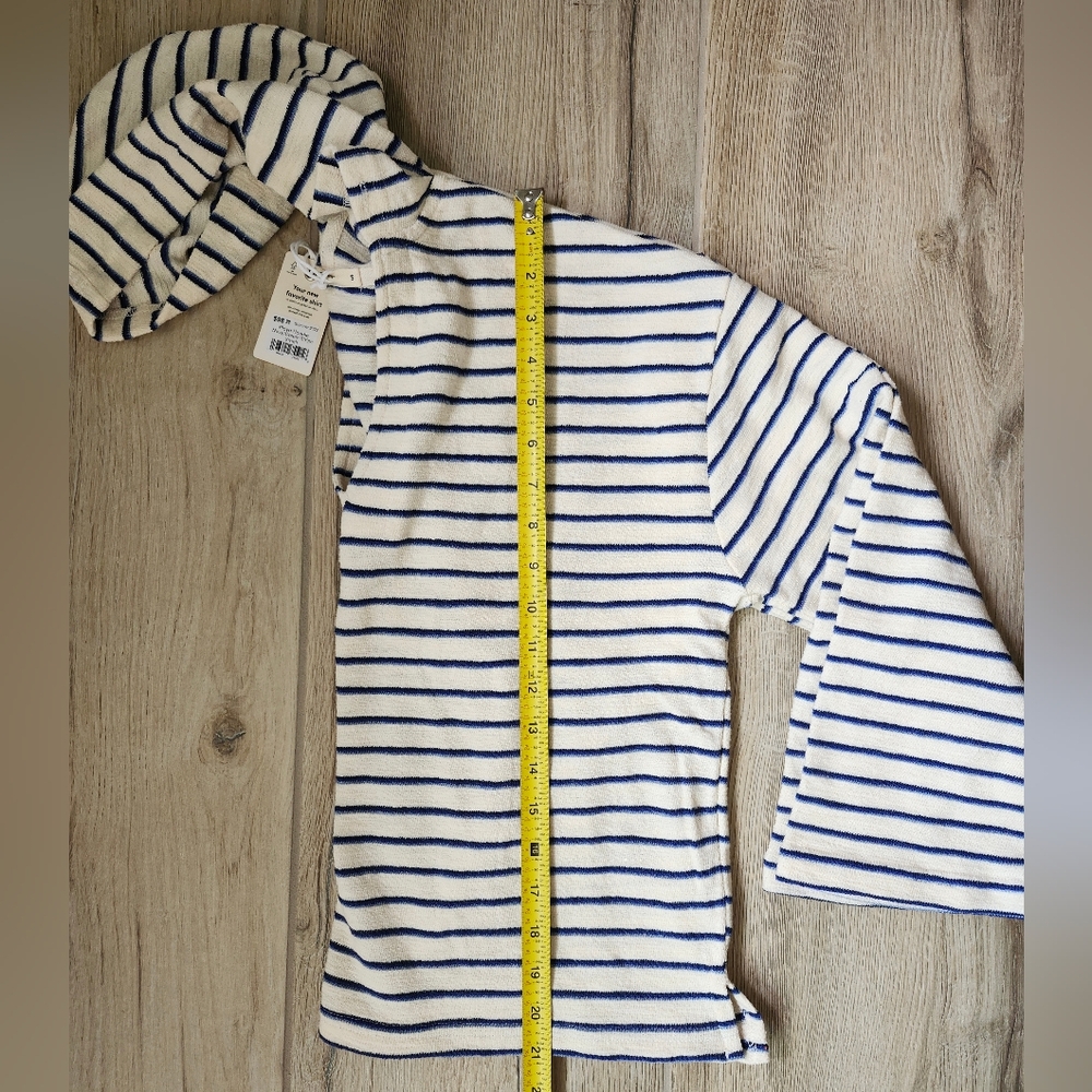 Marine Layer Playa Hoodie Navy Cream Stripe Women's Size S NWT - Picture 7 of 8